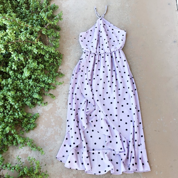 Lush Dresses & Skirts - Lush Nordstrom Lavender Polka Dot Midi Dress